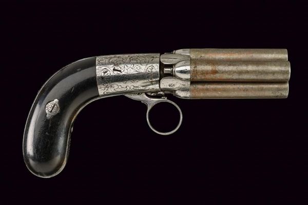 Pepperbox revolver a luminello a quattro colpi di Mariette  - Asta Rare Armi Antiche e Armature da Tutto il Mondo - Associazione Nazionale - Case d'Asta italiane