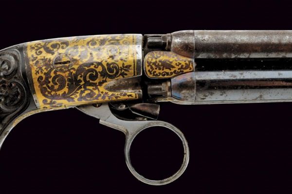 Raro pepperbox revolver a luminello in cassetta  - Asta Rare Armi Antiche e Armature da Tutto il Mondo - Associazione Nazionale - Case d'Asta italiane