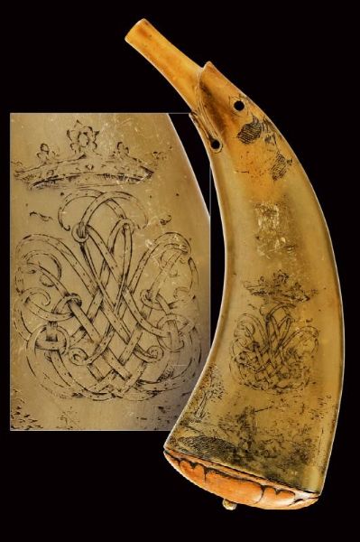 Fiasca da polvere di propriet nobile  - Asta Rare Armi Antiche e Armature da Tutto il Mondo - Associazione Nazionale - Case d'Asta italiane