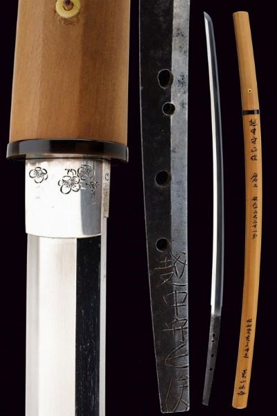 Interessante katana in shirasaya, mei: Etchu no Kami Masatoshi  - Asta Rare Armi Antiche e Armature da Tutto il Mondo - Associazione Nazionale - Case d'Asta italiane