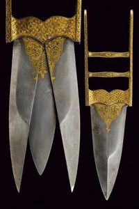 Katar con lama apribile  - Asta Rare Armi Antiche e Armature da Tutto il Mondo - Associazione Nazionale - Case d'Asta italiane