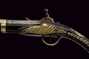 Interessante pistola alla morlacca a pietra focaia  - Asta Rare Armi Antiche e Armature da Tutto il Mondo - Associazione Nazionale - Case d'Asta italiane