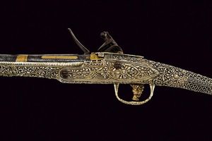Notevole pistola a pietra focaia in stile Roka in argento  - Asta Rare Armi Antiche e Armature da Tutto il Mondo - Associazione Nazionale - Case d'Asta italiane