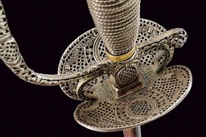 Spadino con impugnatura in argento traforato  - Asta Rare Armi Antiche e Armature da Tutto il Mondo - Associazione Nazionale - Case d'Asta italiane