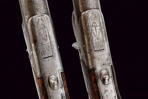 Paio di mazzagatti ridotti a luminello firmati Natale Del Moro  - Asta Rare Armi Antiche e Armature da Tutto il Mondo - Associazione Nazionale - Case d'Asta italiane