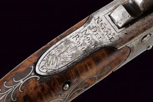 Paio di mazzagatti ridotti a luminello firmati Natale Del Moro  - Asta Rare Armi Antiche e Armature da Tutto il Mondo - Associazione Nazionale - Case d'Asta italiane