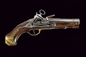 Pistola alla micheletta a pietra focaia  - Asta Rare Armi Antiche e Armature da Tutto il Mondo - Associazione Nazionale - Case d'Asta italiane