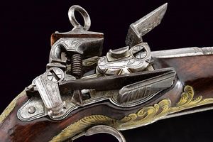 Rara pistola Ripoll alla micheletta a pietra focaia  - Asta Rare Armi Antiche e Armature da Tutto il Mondo - Associazione Nazionale - Case d'Asta italiane