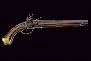 Pistola a pietra focaia alla micheletta a pietra focaia di Visconti e Penza  - Asta Rare Armi Antiche e Armature da Tutto il Mondo - Associazione Nazionale - Case d'Asta italiane