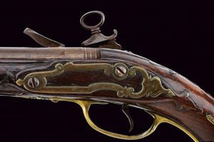 Pistola a pietra focaia alla micheletta a pietra focaia di Visconti e Penza  - Asta Rare Armi Antiche e Armature da Tutto il Mondo - Associazione Nazionale - Case d'Asta italiane