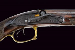 Rarissima doppietta a luminello a cani laterali di  B. Igniesti  - Asta Rare Armi Antiche e Armature da Tutto il Mondo - Associazione Nazionale - Case d'Asta italiane