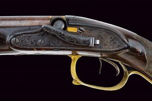 Rarissima doppietta a luminello a cani laterali di  B. Igniesti  - Asta Rare Armi Antiche e Armature da Tutto il Mondo - Associazione Nazionale - Case d'Asta italiane