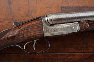 Fine doppietta a retrocarica di Stephen Grant, in cassetta  - Asta Rare Armi Antiche e Armature da Tutto il Mondo - Associazione Nazionale - Case d'Asta italiane