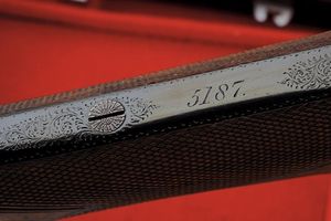 Fine doppietta a retrocarica di Stephen Grant, in cassetta  - Asta Rare Armi Antiche e Armature da Tutto il Mondo - Associazione Nazionale - Case d'Asta italiane