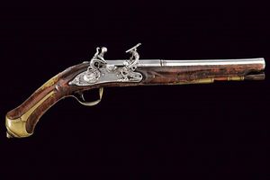 Pistola alla fiorentina con bellissima batteria  - Asta Rare Armi Antiche e Armature da Tutto il Mondo - Associazione Nazionale - Case d'Asta italiane