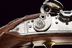 Elegante paio di pistole alla fiorentina da viaggio de Il Corsini  - Asta Rare Armi Antiche e Armature da Tutto il Mondo - Associazione Nazionale - Case d'Asta italiane