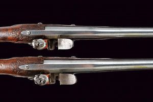 Bel paio di pistole a pietra focaia firmate Barthelemi Rousset  - Asta Rare Armi Antiche e Armature da Tutto il Mondo - Associazione Nazionale - Case d'Asta italiane