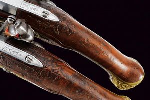 Bel paio di pistole a pietra focaia firmate Barthelemi Rousset  - Asta Rare Armi Antiche e Armature da Tutto il Mondo - Associazione Nazionale - Case d'Asta italiane