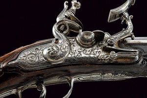 Bella coppia di pistole Tosco-emiliane di Cassiano Zanotti  - Asta Rare Armi Antiche e Armature da Tutto il Mondo - Associazione Nazionale - Case d'Asta italiane