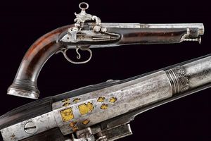 Bella pistola alla micheletta ridotta a luminello, da ufficiale  - Asta Rare Armi Antiche e Armature da Tutto il Mondo - Associazione Nazionale - Case d'Asta italiane