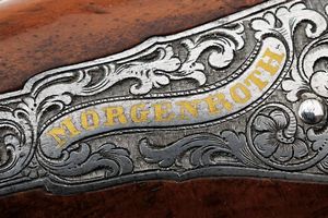 Bellissima pistola a luminello da tiro di Morgenroth  - Asta Rare Armi Antiche e Armature da Tutto il Mondo - Associazione Nazionale - Case d'Asta italiane