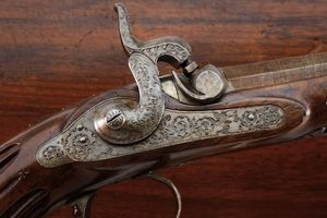 Paio di pistole a luminello da tiro in cassetta  - Asta Rare Armi Antiche e Armature da Tutto il Mondo - Associazione Nazionale - Case d'Asta italiane