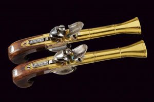 Paio di mazzagatti a pietra focaia da marina di Nock  - Asta Rare Armi Antiche e Armature da Tutto il Mondo - Associazione Nazionale - Case d'Asta italiane