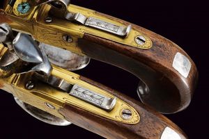 Paio di mazzagatti a pietra focaia da marina di Nock  - Asta Rare Armi Antiche e Armature da Tutto il Mondo - Associazione Nazionale - Case d'Asta italiane