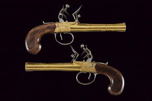 Paio di mazzagatti a pietra focaia da marina di Nock  - Asta Rare Armi Antiche e Armature da Tutto il Mondo - Associazione Nazionale - Case d'Asta italiane