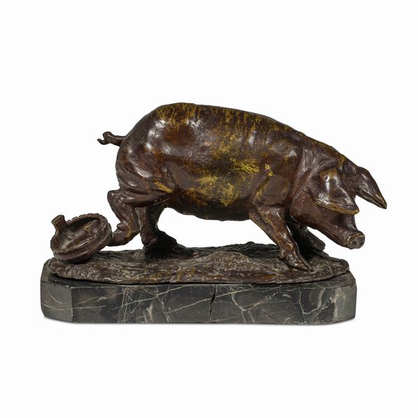 Vincenzo Jerace : La scrofa  - Asta Sculture del XIX e XX secolo - Associazione Nazionale - Case d'Asta italiane