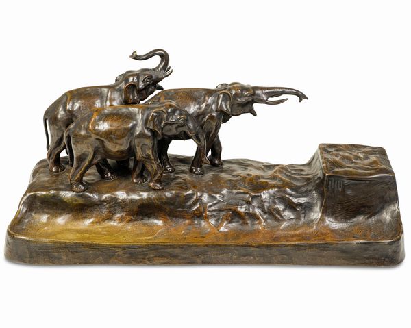 Friedrich Gornik : Elefanti  - Asta Sculture del XIX e XX secolo - Associazione Nazionale - Case d'Asta italiane