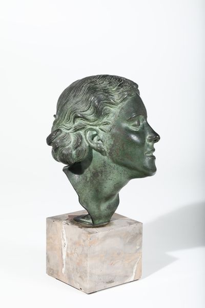 Attilio Torresini : Ritratto della moglie (Angela Colasanti)  - Asta Sculture del XIX e XX secolo - Associazione Nazionale - Case d'Asta italiane