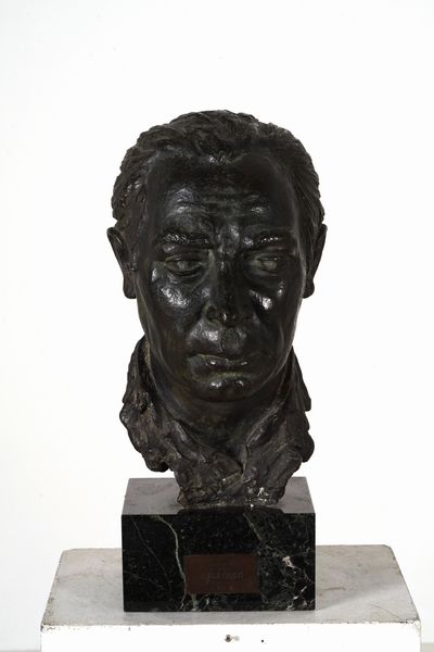 Firmato A. Basile Ritratto di Gaetano Cascio  - Asta Sculture del XIX e XX secolo - Associazione Nazionale - Case d'Asta italiane