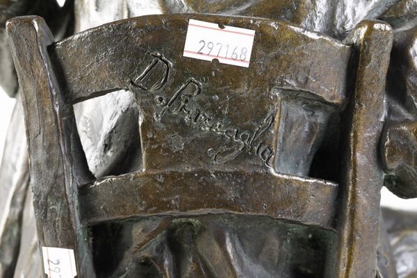 Donato Barcaglia : Uomo seduto  - Asta Sculture del XIX e XX secolo - Associazione Nazionale - Case d'Asta italiane