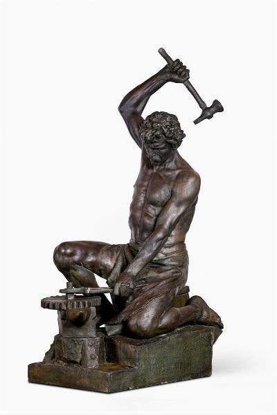Benedetto Civiletti : Il lavoro, 1895  - Asta Sculture del XIX e XX secolo - Associazione Nazionale - Case d'Asta italiane