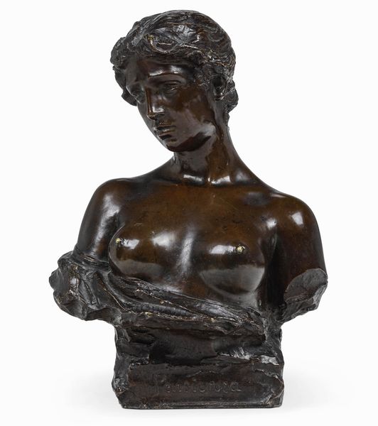 Costantino Barbella : Pensierosa, 1914  - Asta Sculture del XIX e XX secolo - Associazione Nazionale - Case d'Asta italiane