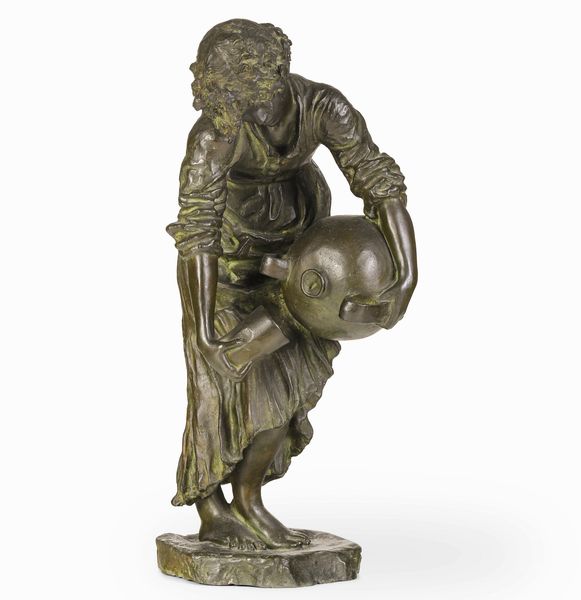 Francesco De Matteis : Acquaiola  - Asta Sculture del XIX e XX secolo - Associazione Nazionale - Case d'Asta italiane