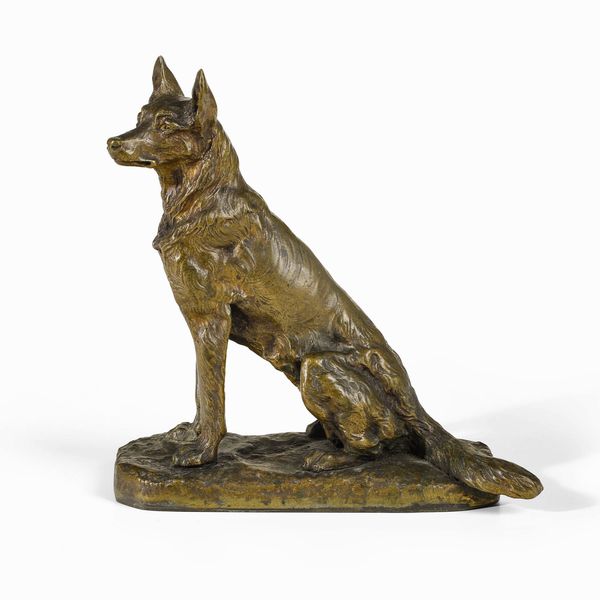 Albert Pierre Laplanche : Pastore tedesco  - Asta Sculture del XIX e XX secolo - Associazione Nazionale - Case d'Asta italiane