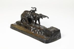 Friedrich Gornik : Elefanti  - Asta Sculture del XIX e XX secolo - Associazione Nazionale - Case d'Asta italiane