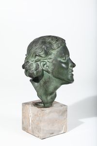 Attilio Torresini : Ritratto della moglie (Angela Colasanti)  - Asta Sculture del XIX e XX secolo - Associazione Nazionale - Case d'Asta italiane