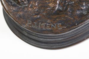 Pierre-Jules Mene : Cani alla tana  - Asta Sculture del XIX e XX secolo - Associazione Nazionale - Case d'Asta italiane