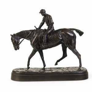 Modello di Eugeni Alexandrovich Lanceray (1848-1886) Fantino a cavallo  - Asta Sculture del XIX e XX secolo - Associazione Nazionale - Case d'Asta italiane