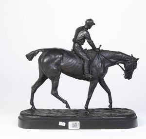 Modello di Eugeni Alexandrovich Lanceray (1848-1886) Fantino a cavallo  - Asta Sculture del XIX e XX secolo - Associazione Nazionale - Case d'Asta italiane