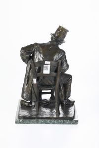 Donato Barcaglia : Uomo seduto  - Asta Sculture del XIX e XX secolo - Associazione Nazionale - Case d'Asta italiane