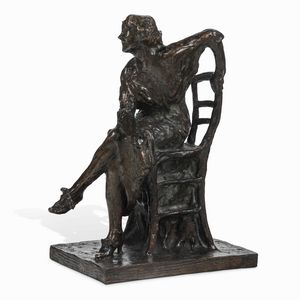 Luigi Panzeri : Donna seduta  - Asta Sculture del XIX e XX secolo - Associazione Nazionale - Case d'Asta italiane