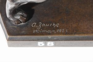 Arno Oswald Zauke : Pastore tedesco  - Asta Sculture del XIX e XX secolo - Associazione Nazionale - Case d'Asta italiane