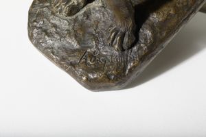 Albert Pierre Laplanche : Pastore tedesco  - Asta Sculture del XIX e XX secolo - Associazione Nazionale - Case d'Asta italiane