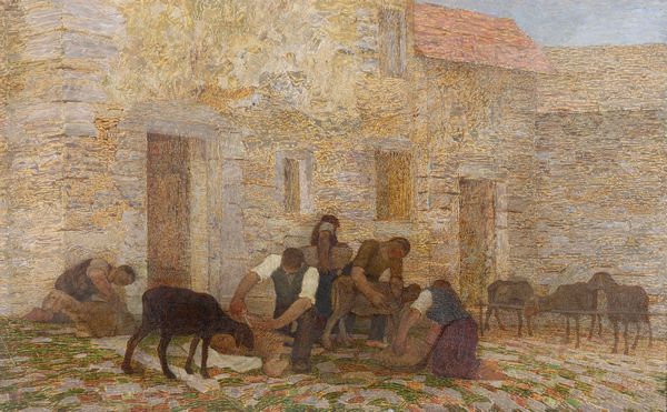 Alfredo Prosa : Tosatura delle pecore  - Asta Dipinti del XIX e XX secolo - Associazione Nazionale - Case d'Asta italiane