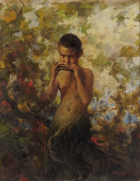Francesco Longo Mancini : Pan bambino  - Asta Dipinti del XIX e XX secolo - Associazione Nazionale - Case d'Asta italiane