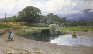 Ludovico Cavaleri - Paesaggio con mondine